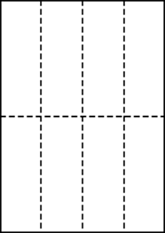 A4 上質白紙55kg 縦2面×横4面 8分割/マイクロミシン目入り用紙 500枚の画像
