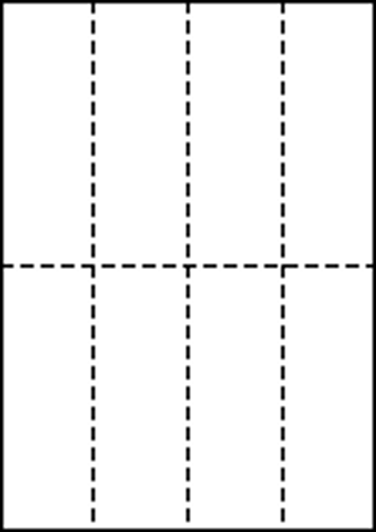 A4 上質白紙55kg 縦2面×横4面 8分割/マイクロミシン目入り用紙 500枚画像