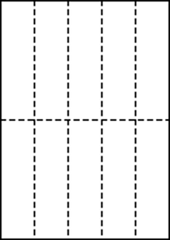 A4 上質白紙55kg 縦2面×横5面 10分割/マイクロミシン目入り用紙 500枚の画像