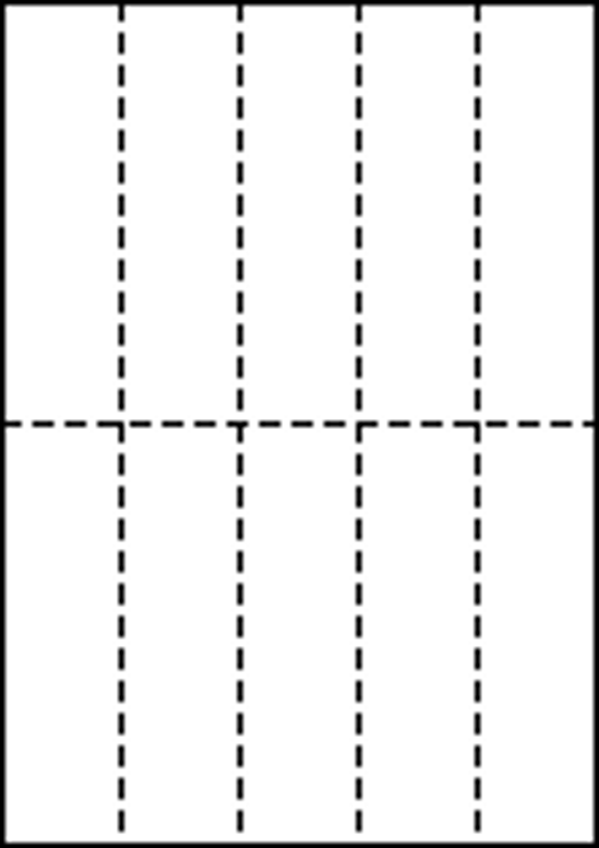A4 厚紙 上質白紙110kg 縦2面×横5面 10分割/マイクロミシン目入り用紙 250枚画像
