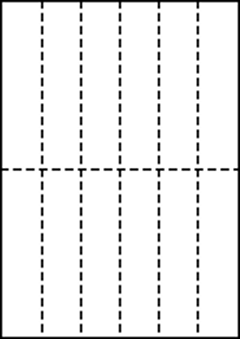A4 上質白紙 55kg 縦2面×横6面 12分割/マイクロミシン目入り用紙 500枚の画像