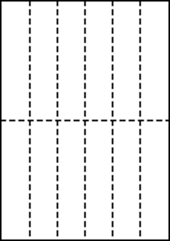 A4 上質白紙 55kg 縦2面×横6面 12分割/マイクロミシン目入り用紙 500枚画像