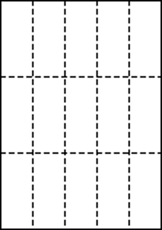 A4 上質白紙55kg 縦3面×横5面 15分割/マイクロミシン目入り用紙 500枚画像