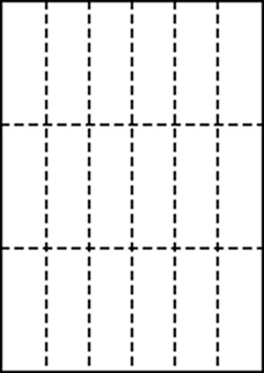 A4 上質白紙55kg 縦3面×横6面 18分割/マイクロミシン目入り用紙 500枚の画像