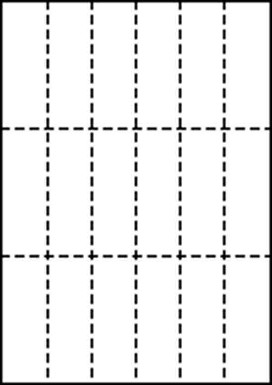 A4 厚紙 上質白紙110kg 縦3面×横6面 18分割/マイクロミシン目入り用紙 250枚画像