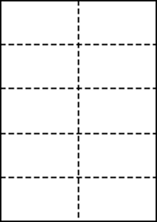 A4 上質白紙55kg 縦5面×横2面 10分割/マイクロミシン目入り用紙 500枚画像