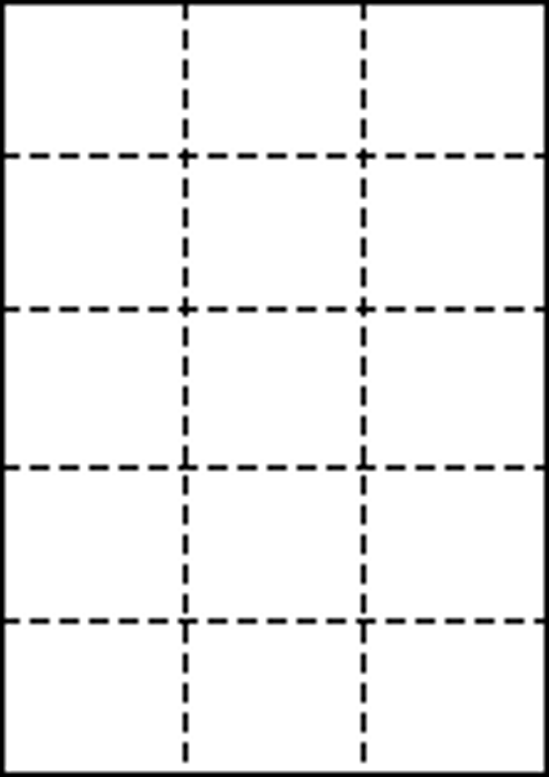 A4 上質白紙55kg 縦5面×横3面 15分割/マイクロミシン目入り用紙 500枚画像