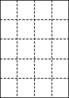 A4 上質白紙55kg 縦5面×横4面 20分割/マイクロミシン目入り用紙 500枚の画像
