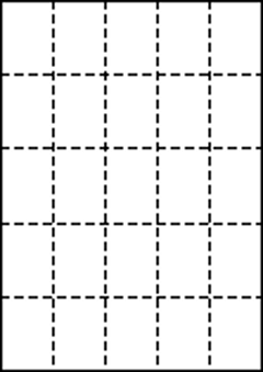 A4 上質白紙55kg 縦5面×横5面 25分割/マイクロミシン目入り用紙 400枚の画像