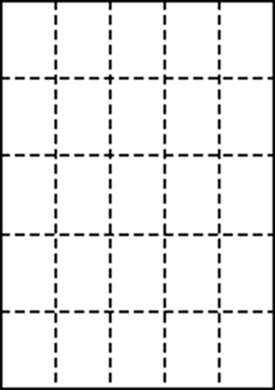 A4 上質白紙55kg 縦5面×横5面 25分割/マイクロミシン目入り用紙 400枚画像