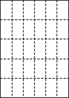 A4 上質白紙55kg 縦5面×横6面 30分割/マイクロミシン目入り用紙 200枚の画像