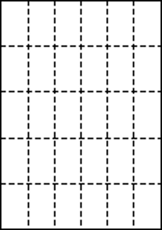 A4 上質白紙55kg 縦5面×横6面 30分割/マイクロミシン目入り用紙 200枚画像