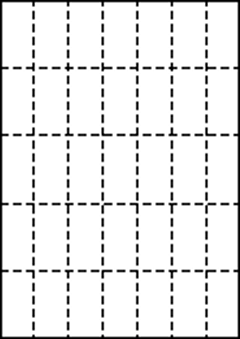 A4 上質白紙55kg 縦5面×横7面 35分割/マイクロミシン目入り用紙 200枚の画像