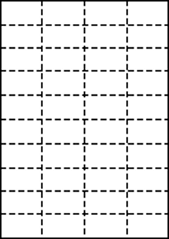 A4 上質白紙55kg 縦10面×横4面 40分割/マイクロミシン目入り用紙 200枚の画像