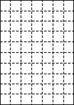A4 上質白紙55kg 縦10面×横7面 70分割/マイクロミシン目入り用紙 200枚の画像