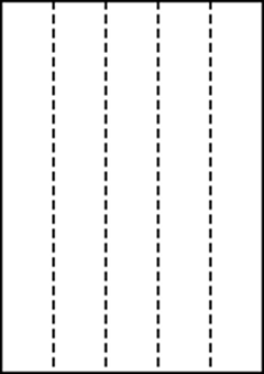 A4 上質白紙55kg 横5面 縦長5分割/マイクロミシン目入り用紙 500枚の画像