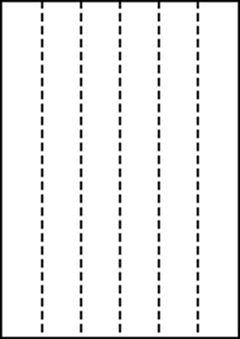 A4 上質白紙55kg 横6面 縦長6分割/マイクロミシン目入り用紙 500枚の画像