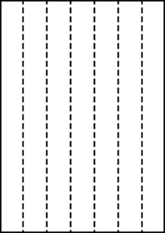 A4 上質白紙55kg 横7面 縦長7分割/マイクロミシン目入り用紙 500枚の画像