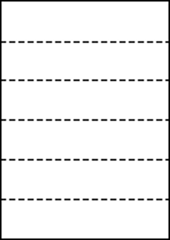 A4 厚紙 上質白紙110kg 縦6面 6分割/マイクロミシン目入り用紙 250枚画像
