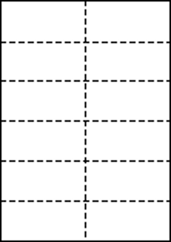 A4 厚紙 白紙 上質110kg 縦6面×横2面 12分割/マイクロミシン目入り用紙 250枚画像