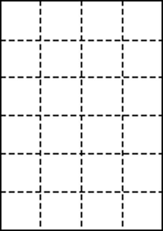 A4 上質白紙55kg 縦6面×横4面 24分割/マイクロミシン目入り用紙 400枚画像