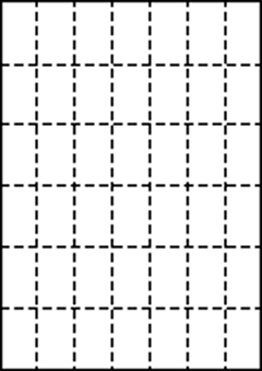 A4 上質白紙55kg 縦6面×横7面 42分割/マイクロミシン目入り用紙 200枚の画像