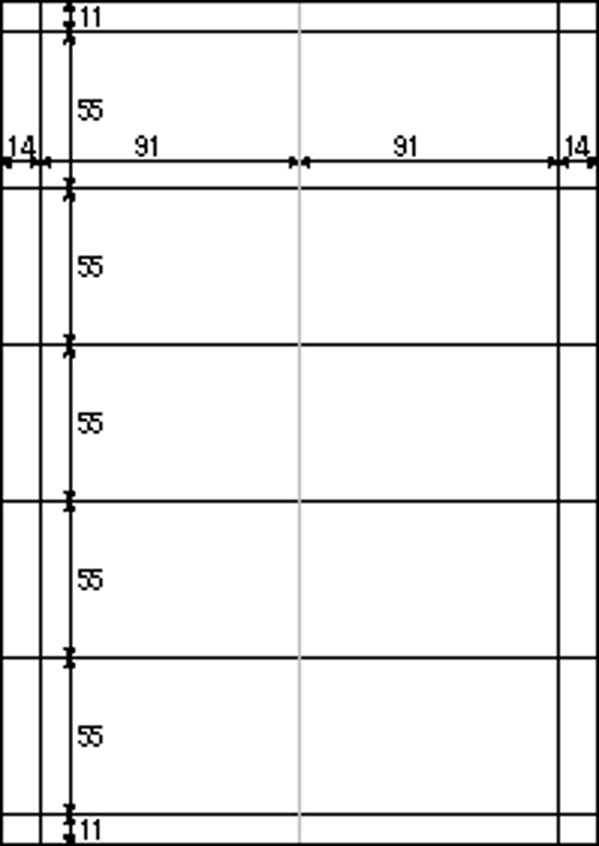 ポイントカード:スタンプカード:二つ折り名刺 5面用紙 上質110kg  1,250枚分(A4:250シート)画像