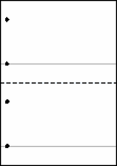 A4白紙上質55kg 2分割/マイクロミシン目・ファイル穴・折り目 2000枚の画像