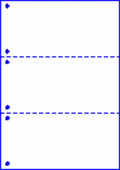 ノーカーボン レーザープリンター用紙 #60 3分割/ミシン目・穴 A4 1,000枚画像