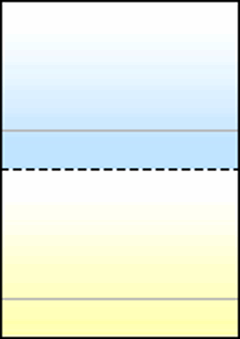 A4 グラデーション55kg 2分割/マイクロミシン目・折り目(穴無し・2色) 2,000枚の画像