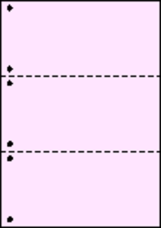A4ミシン目用紙:片面全面ピンク 55kg 3分割/マイクロミシン目・ファイル穴 2,000枚画像