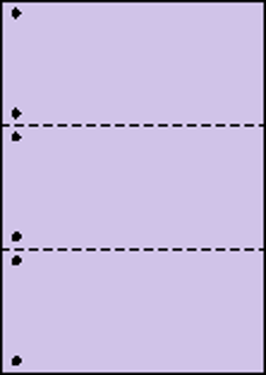 A4ミシン目用紙:片面全面パープル 55kg 3分割/マイクロミシン目・ファイル穴 2,000枚の画像