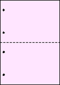 A4 片面全面ピンク 55kg 2分割/マイクロミシン目・ファイル穴 2,000枚の画像