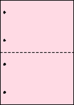 A4 片面全面ライトレッド 55kg 2分割/マイクロミシン目・ファイル穴 2,000枚の画像