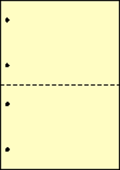 A4 片面全面イエロー 55kg 2分割/マイクロミシン目・ファイル穴 2,000枚の画像