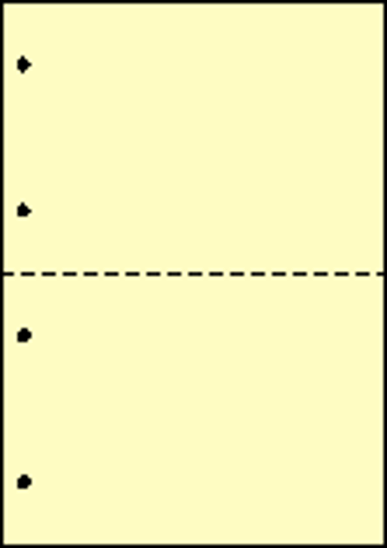 A4 片面全面イエロー 55kg 2分割/マイクロミシン目・ファイル穴 2,000枚画像