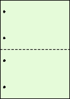 A4 片面全面グリーン 55kg 2分割/マイクロミシン目・ファイル穴 2,000枚の画像