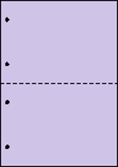 A4 片面全面パープル 55kg 2分割/マイクロミシン目・ファイル穴 2,000枚の画像