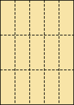A4 特厚口 クリーム色 縦3面×横5面 15分割/マイクロミシン目入り用紙 100枚の画像