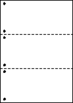 A4ミシン目用紙:上質白紙55kg 3分割/マイクロミシン目・ファイル穴 2000枚の画像