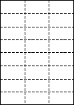 A4 上質白紙55kg 縦8面×横3面 24分割/マイクロミシン目入り用紙 200枚の画像