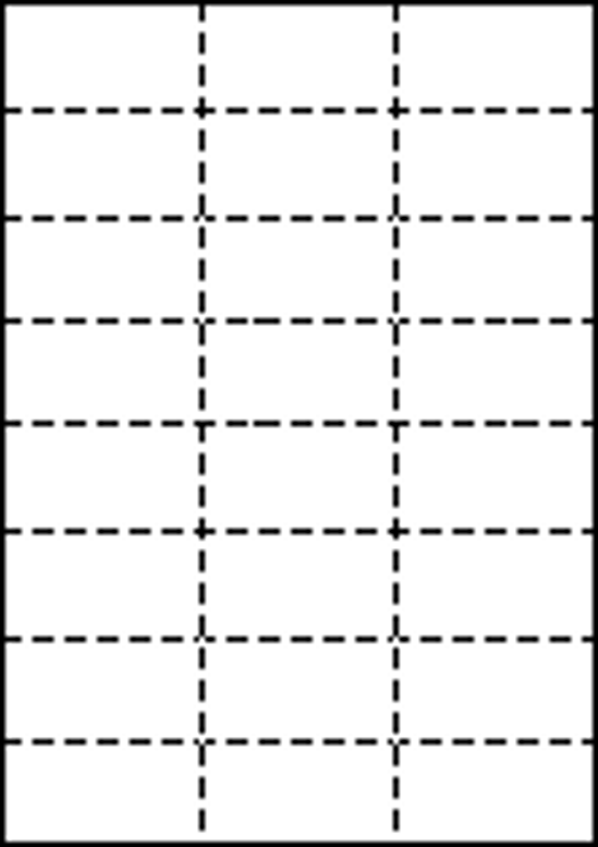 A4 上質白紙55kg 縦8面×横3面 24分割/マイクロミシン目入り用紙 200枚画像