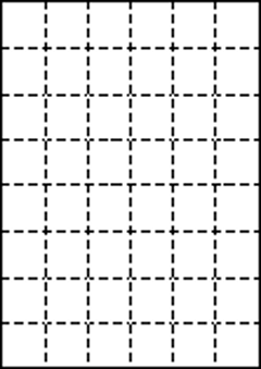 A4 上質白紙55kg 縦8面×横6面 48分割/マイクロミシン目入り用紙 200枚の画像