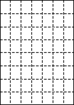A4 上質白紙55kg 縦8面×横7面 56分割/マイクロミシン目入り用紙 200枚の画像