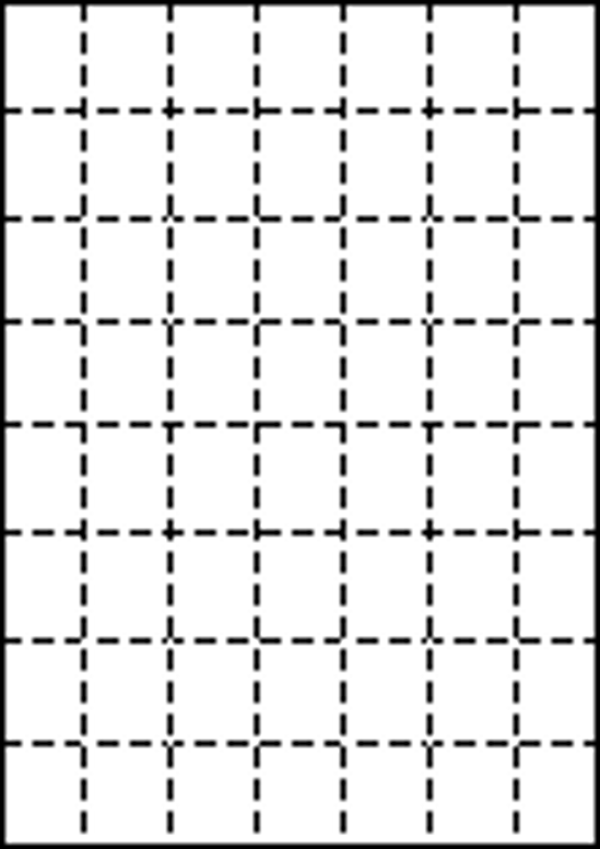 A4 上質白紙55kg 縦8面×横7面 56分割/マイクロミシン目入り用紙 200枚画像