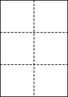 A3 上質白紙55kg 縦3面×横2面 6分割/マイクロミシン目入り用紙 1000枚の画像
