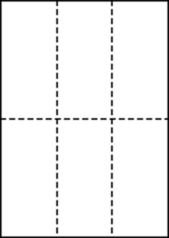 A3 上質白紙55kg 縦2面×横3面 6分割/マイクロミシン目入り用紙 1000枚の画像