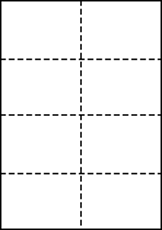 A3 上質白紙55kg 縦4面×横2面 8分割/マイクロミシン目入り用紙 1000枚画像