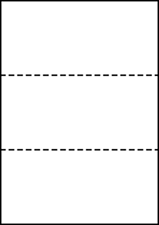 A4白紙上質70kg(中厚口) 3分割/マイクロミシン目入り用紙 2000枚画像