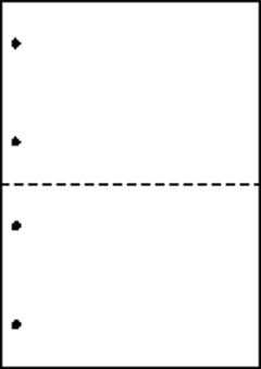 A4白紙上質55kg 2分割/マイクロミシン目・ファイル穴 2000枚の画像